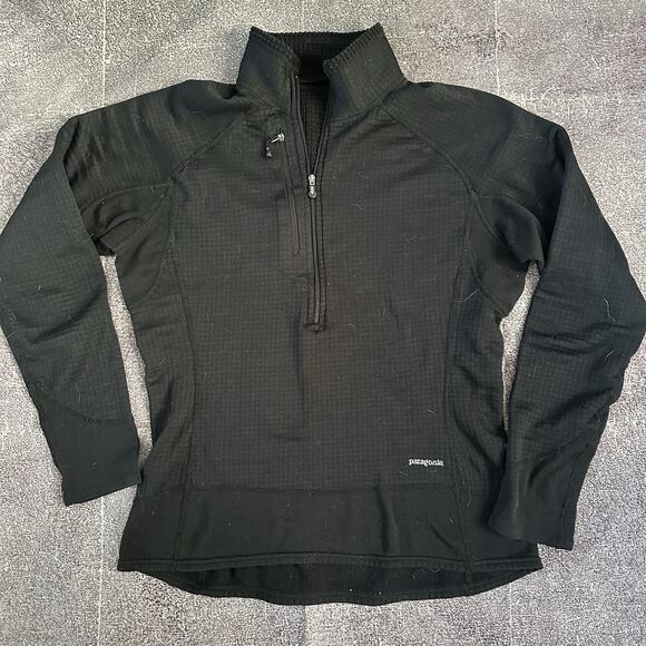 Women's Vintage Patagonia R1 Regulator Black 1/2 Zip Pullover Fleece Jacket Sz M - Picture 1 of 4